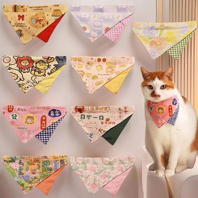 Toalha de Saliva para Gato de Estimação e Lenço Triangular de Vento Coleira para Gato Acessórios para Gato e Cão Lenço para Cão Coleira para Cão