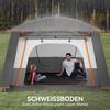 Camping tent for 4-6 people, lightweight, stable, waterproof tunnel tent with canopy and groundsheet, dark gray