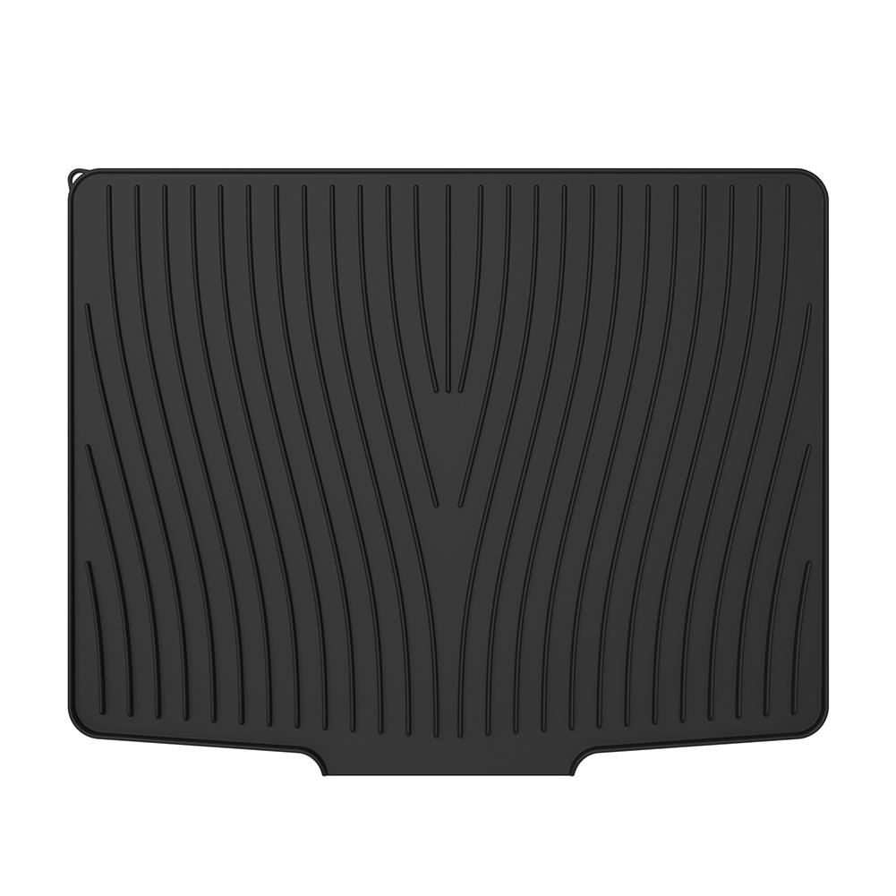 Silicone Dish Drying Mat Non-Slip Drying Mat Heat Resistant Diversion Opening Slope Drainage Pad Kitchen Pans Tableware Coaster