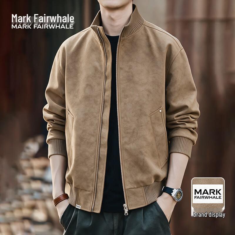 MARK FAIRWHALE Men's Casual PU Leather Jacket