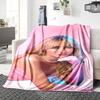 Pink Glamour Portrait Blanket Soft Throw Blanket For Home Bedroom Bed Sofa Travel Office Solid Christmas Blanket