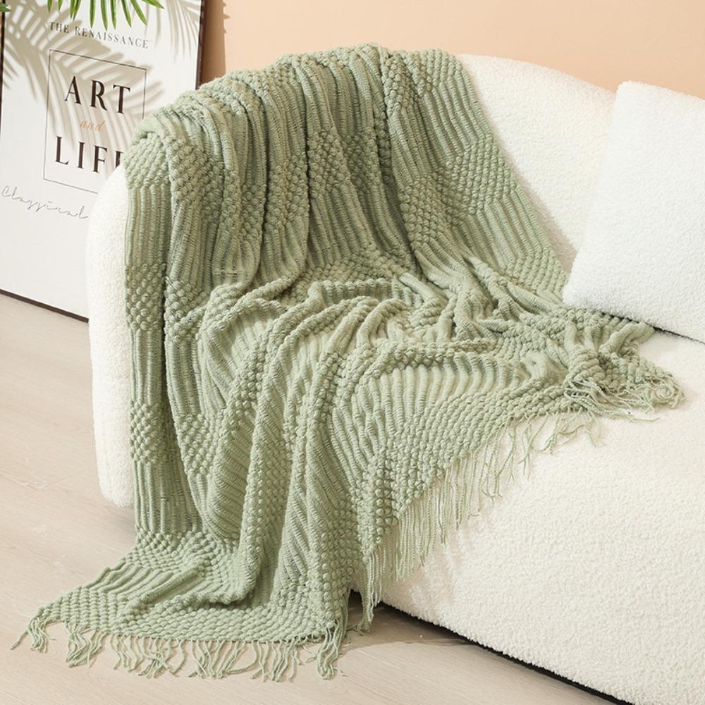 Atmungsaktive nordische Strickdecke Hautfreundliche Nickerchen-Decke Universelle Sofa-Karodecke Hotel