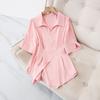 Ladies Irregular Zipper Short-sleeved Shirt Plus Size  Slim Waist Blouse