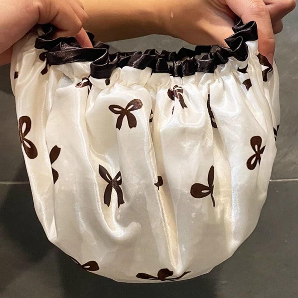 Reusable Double Layer Shower Caps Waterproof Hair Hat Bathroom Essentials Shampoo Cap  Women