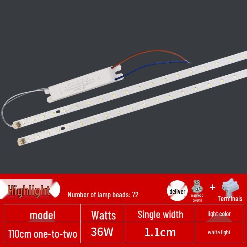 1.2m LED Lamp Strip Aluminum Substrate, 1.1m Office Light Replacement, Super Bright Source Accessories