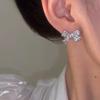 Exquisite High-End Zirconia Bow Stud Earrings with S925 Sterling Silver Needle - Light Luxury Niche Design.