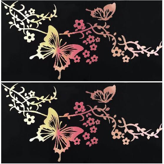 GORGECRAFT 2 Sheet Butterfly Car Decal Set Large Car Decals Butterflies Kissing Flowers Reflective Decals Vinyl Waterproof Sticker Women Car Stickers