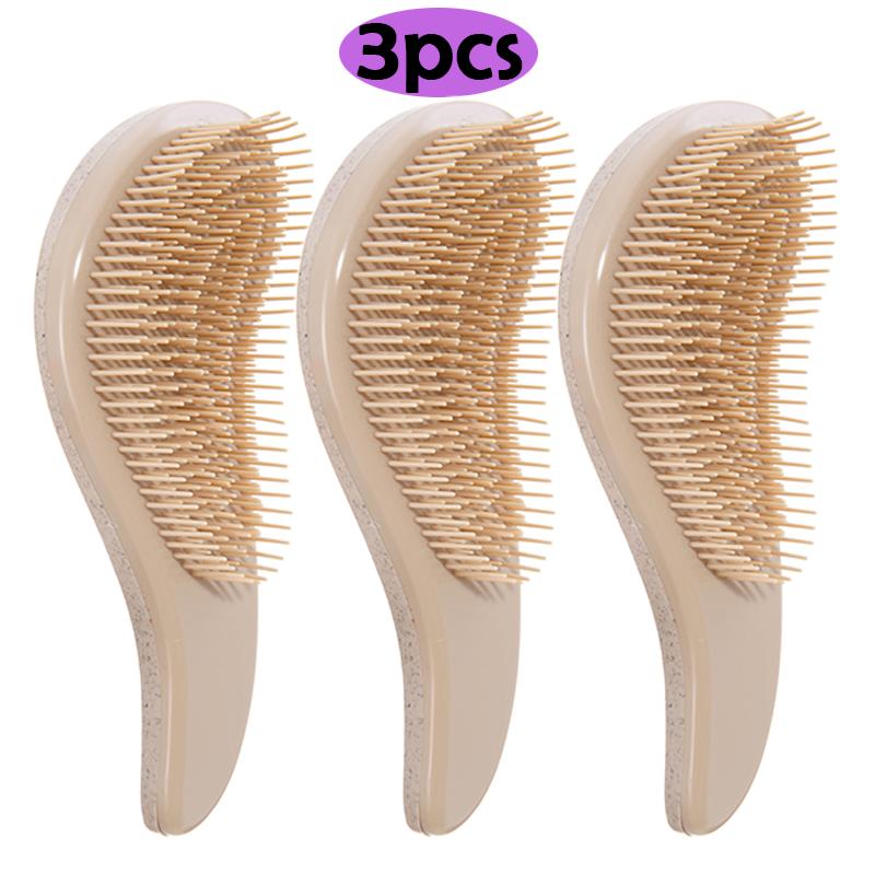 1/3pcs Magic Detangling Hairbrush Wheat Straw Scalp Massage Comb Soft Anti-static Gentle Grooming Brush Salon Hair Styling Brush