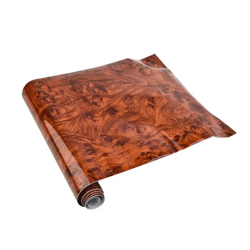 Adesivo Lucido Fai-da-te per Auto Adesivo Interno Automobilistico Impermeabile Pellicola Vinilica Effetto Legno Decalcomanie Accessorio Interno Universale 30*120cm