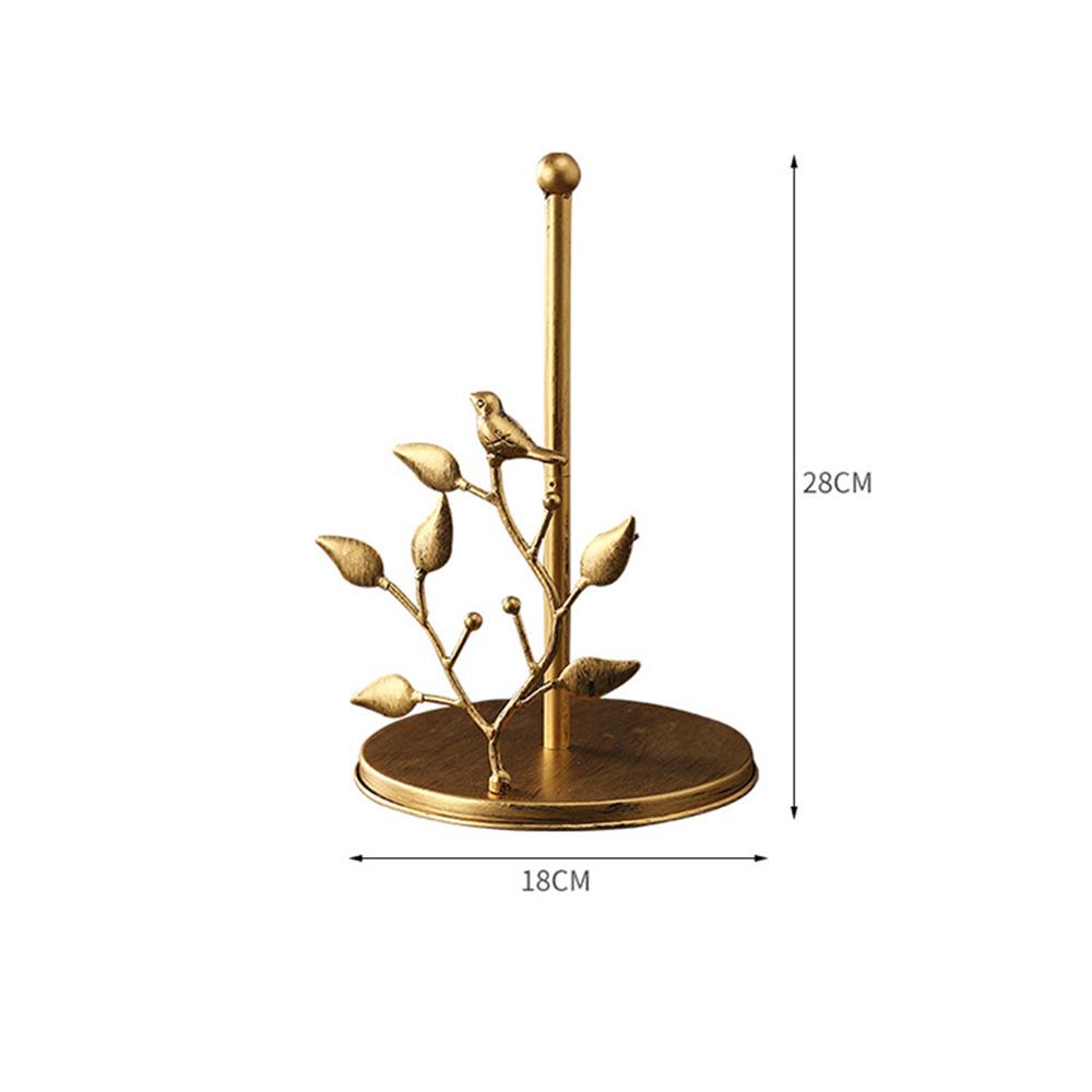 Luxury Kitchen Vertical Tissue Holder Multi Functional Metal Paper Roll Holder Ginkgo/Rose Shaped Art Retro Tissue Storage Rack