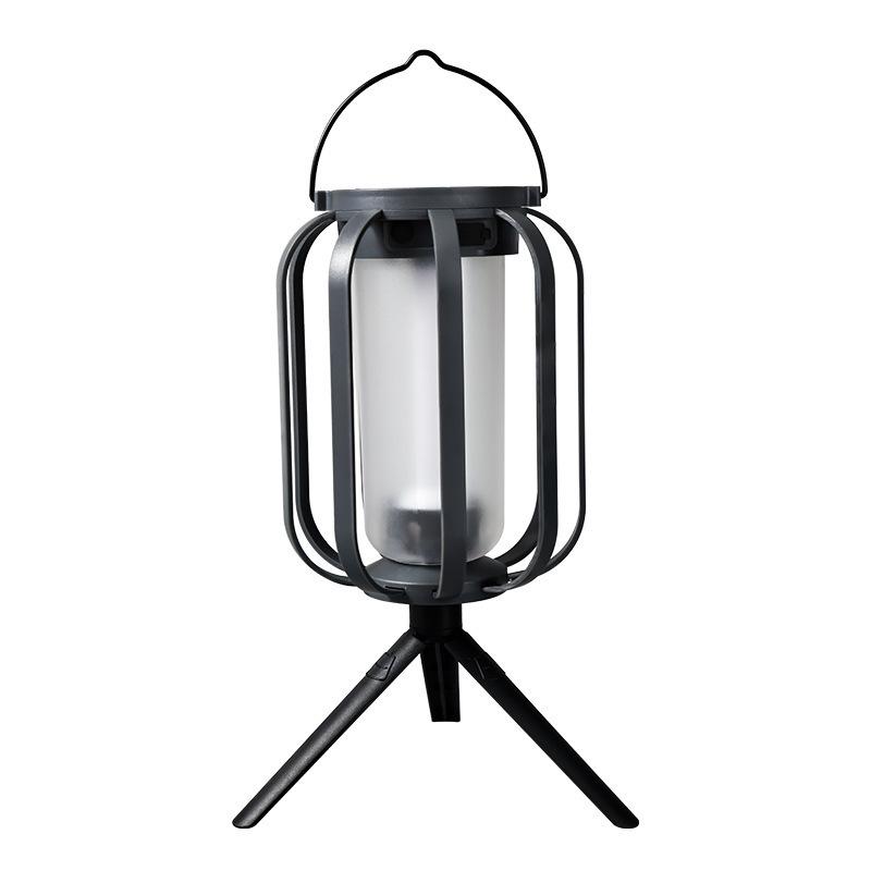 Solar Flame Lantern: Outdoor Decorative Hanging Camp Lamp with Tripod