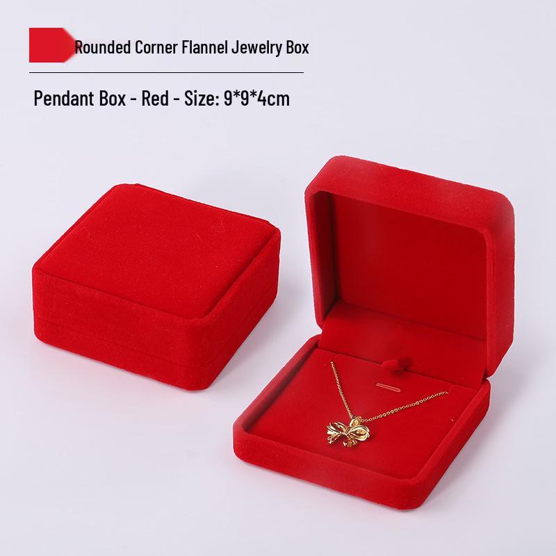 Rounded Corner Plush Jewelry Storage Box for Bracelets, Rings, and Necklaces