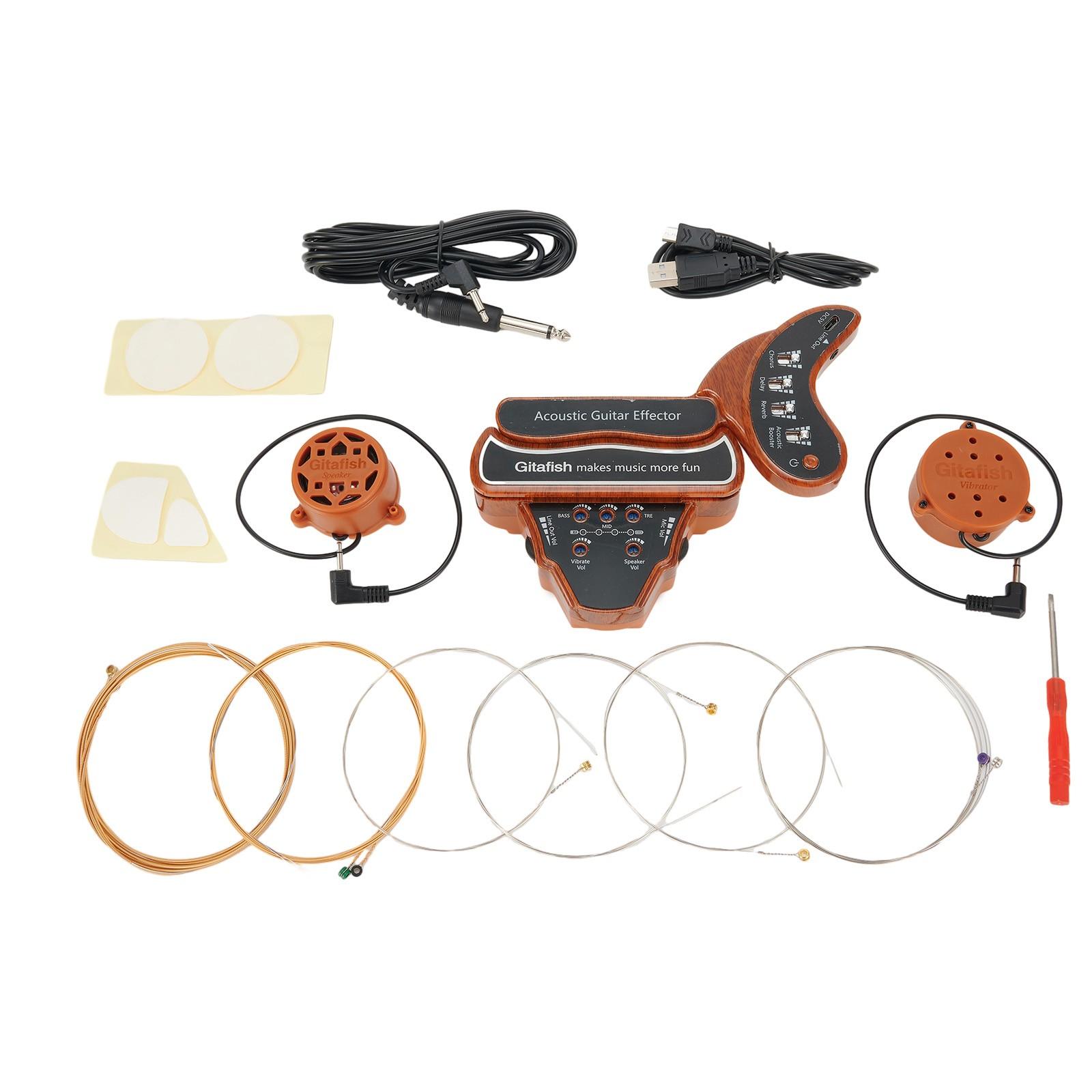 

Резонансный звукосниматель для акустической гитары, динамик в резонаторном отверстии, эффекты реверберации, дилея, хоруса