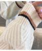 Korean Style V-Neck Knit Cardigan: Trendy Autumn/Winter Color Block Sweater for Women