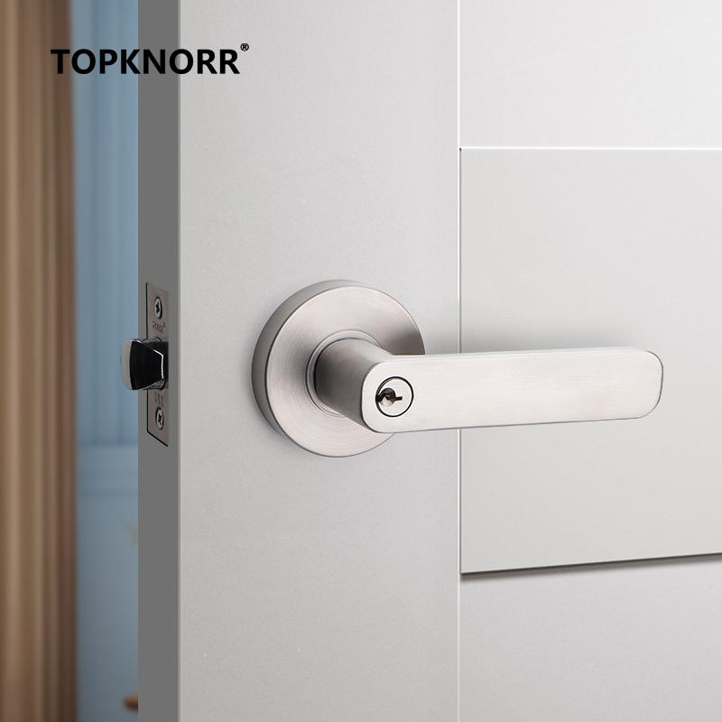 304 Stainless Steel Ball Lock Indoor Wooden Door With Key Bathroom Door Handle Household Silent Thickened Anti-theft Door Lock