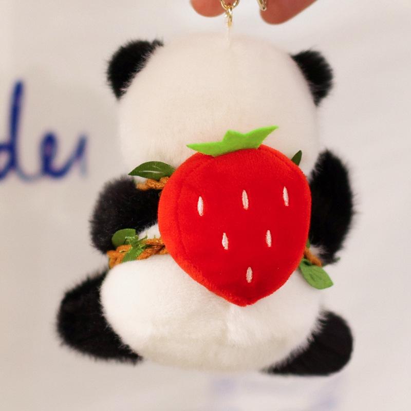 

Чэнду Мультяшный Милый Цветок Панда Клубника Хурма Рюкзак Плюшевая Подвеска Панда Маленькая Кукла Панда 13CM