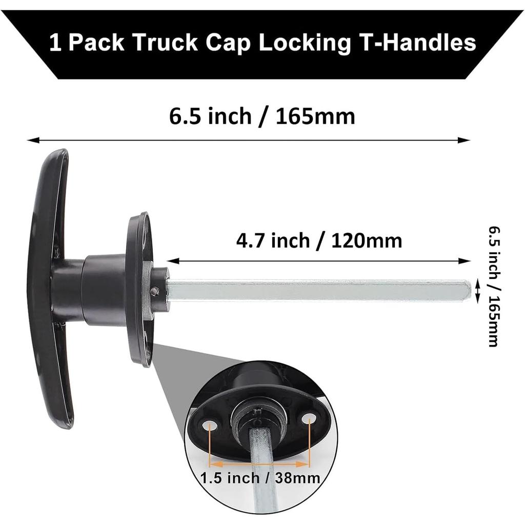 1 Pack T-Griff-Schloss Schwarz, Verschiedene Schlüssel, Wohnmobil-LKW-Kappe