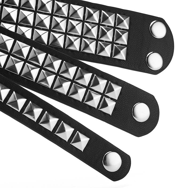 Retro Punk Studded Men's PU Leather Wristband Bracelet