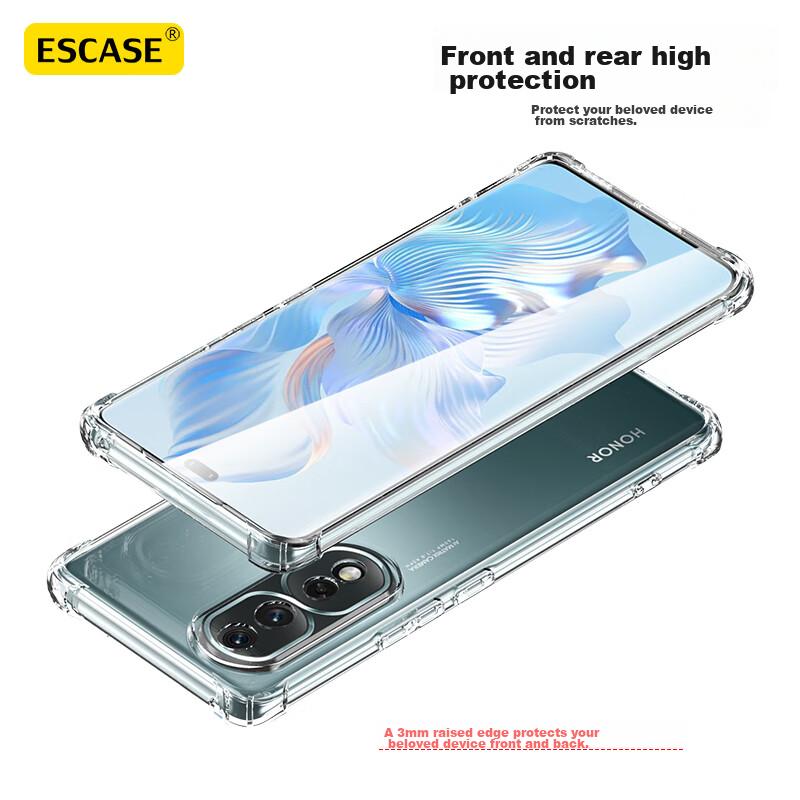 Honor 80 Pro Phone Case, Shockproof TPU Full Coverage Airbag, Unisex (With Lanyard Hole), ES-Ip9 Series, Upgraded Transparent White Versio
