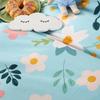 3Pcs Botanical Floral Pattern Bed Sheet Set 100% Cotton Skin-friendly Breathable Bedsheet Sets Home Flat Sheet with Pillowcases