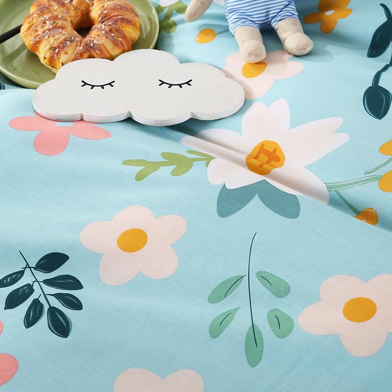 3Pcs Botanical Floral Pattern Bed Sheet Set 100% Cotton Skin-friendly Breathable Bedsheet Sets Home Flat Sheet with Pillowcases