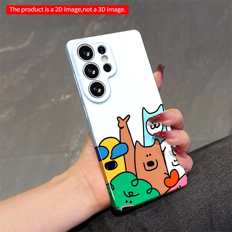 2DFlat Samsung phone case Colorful Cartoon Animal Friends Phone Case Applicable to Galaxy S23 S24 S25ULTRA S26 A12 A14 A15 A16 A54 A55