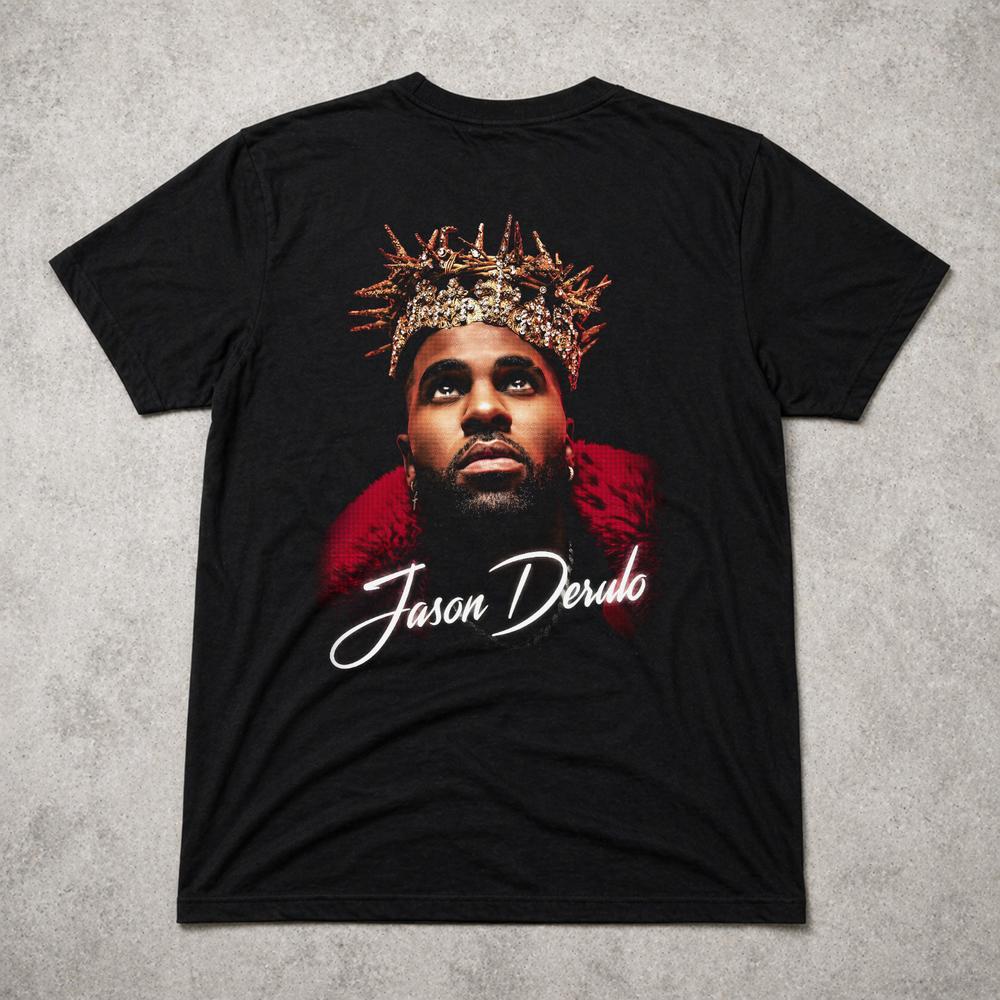 Jason Derulo T-Shirt König Krone Grafik T-Shirt Pop RnB Musik Erwachsene Kinder