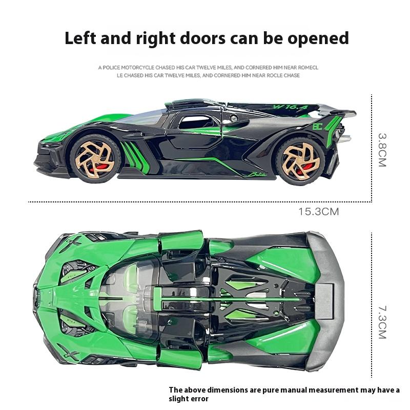 1:32 Scale Bugatti Alloy Die-Cast Car Model Simulation Sound And Light Racing Sports Car Children'S Toy Collection Ornament Gift