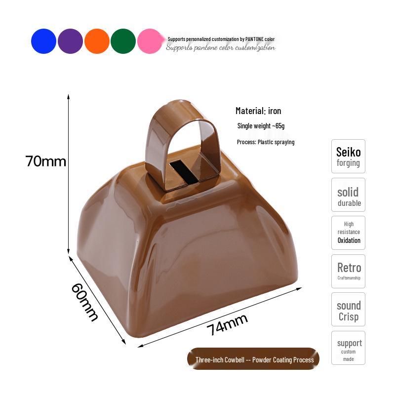 Three-Inch & Four-Inch Hand-Cranked Cowbells - 13 Colors, Perfect for Parties and Handicrafts