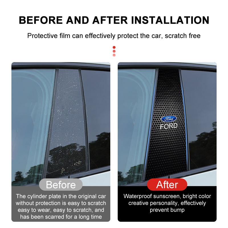 Znak na auto Samolepka na středový sloupek Samolepky na ozdobu dveří auta Pro Ford Focus Mondeo MK2 MK4 MK3 Fiesta ST Line Kugo Transit Escape Fusion Explorer