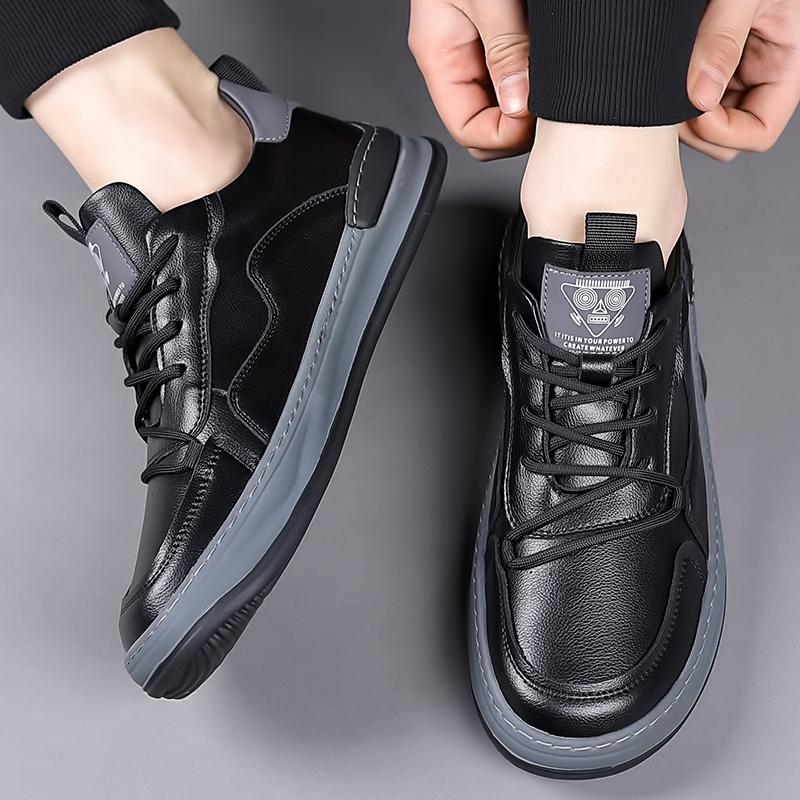 Men's Shoes High Quality Leather Lace-up Casual Shoes Comfy Luxury Brand Tenis Men Sneakers Walking Skateboard shoes Mocassins
