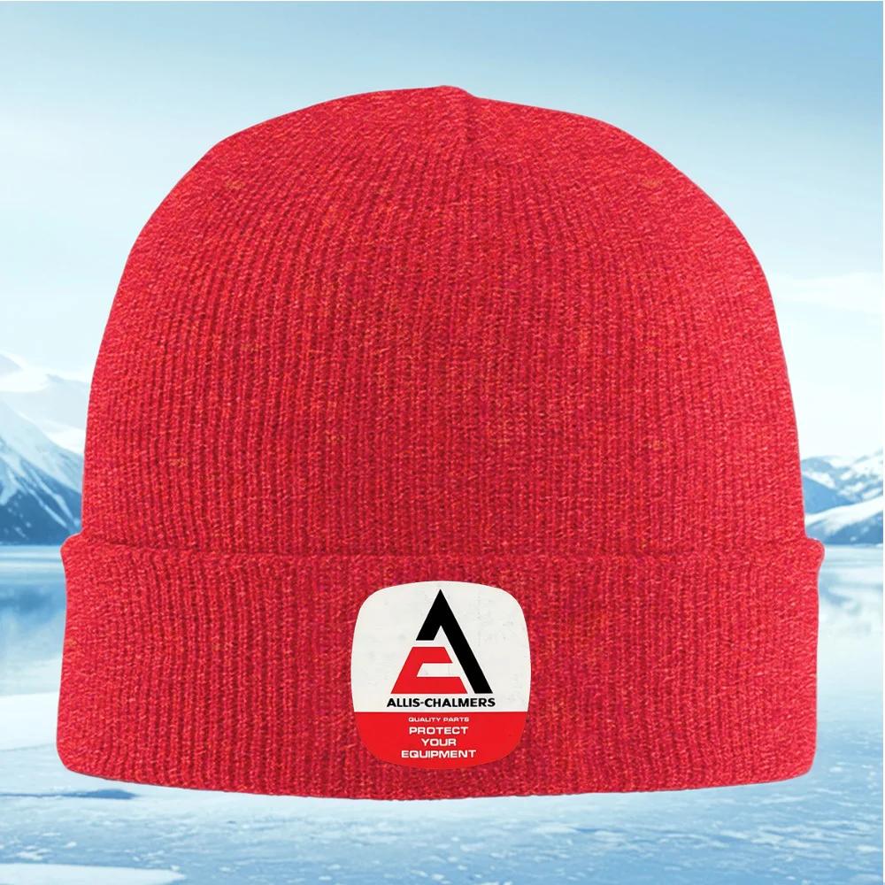 New Red A Black Triangle Design Logo Unisex Women Unisex Knitted Hat Beanie Pullover Cap Winter Thermal Warm Christmas Outdoor Cycl