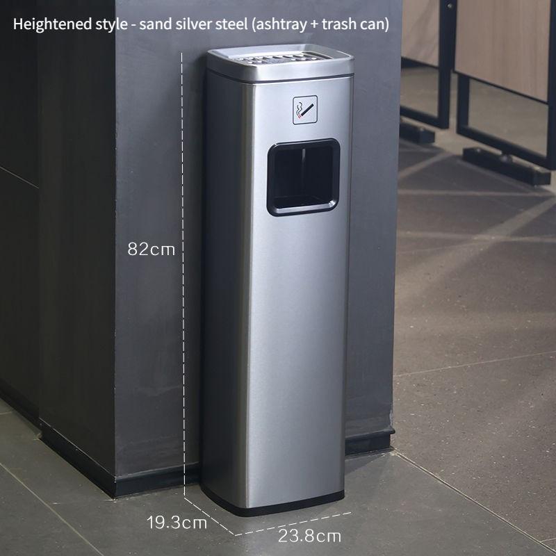 Corridor Aisle Ashtray Cigarette Butt Collector Hotel Lobby Stainless Steel Vertical Elevator Entrance Trash Can