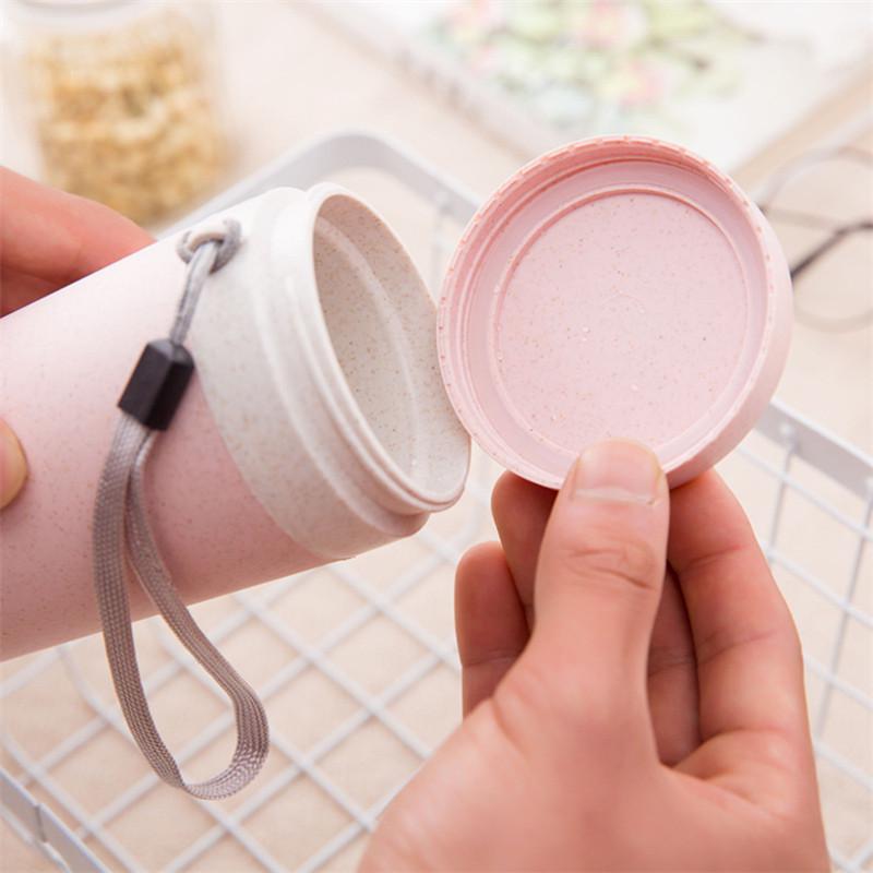 Wheat Straw Double-Layer Insulated Water Cup - Portable & Eco-Friendly
