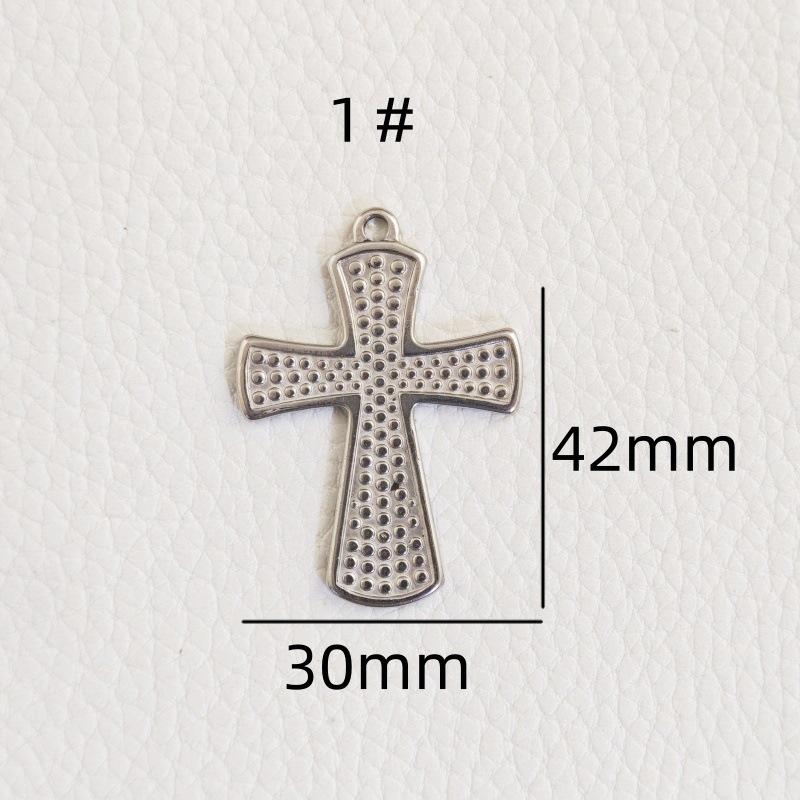 Retro European Style Stainless Steel Cross Pendant for DIY Jewelry Making