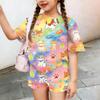 Kids Casual Short Sleeve Shirt and Shorts Set Animal Pattern Lightweight Summer Outfit Soft Fabric Comfortable Fit