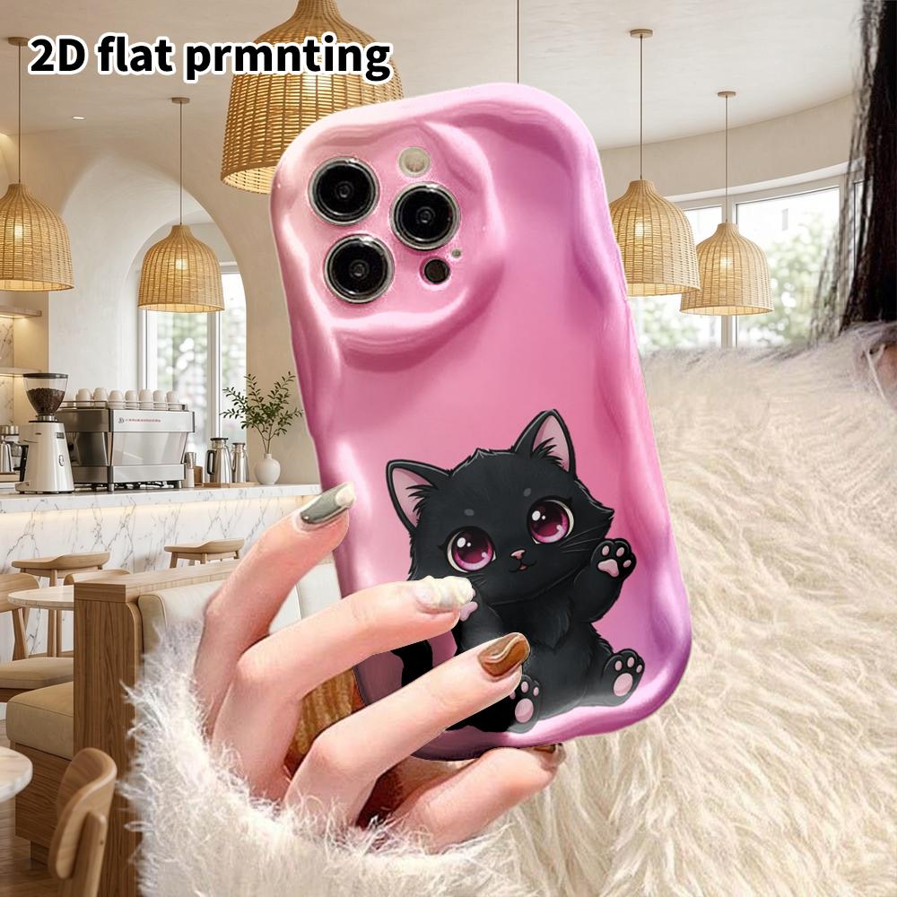 Phone Case: 2D Flat Design Suitable for iPhone 18, 17, 16, 15, 14, 13 Pro Film Protection Case, Couple Style, Pink Gradient Background, Christmas and