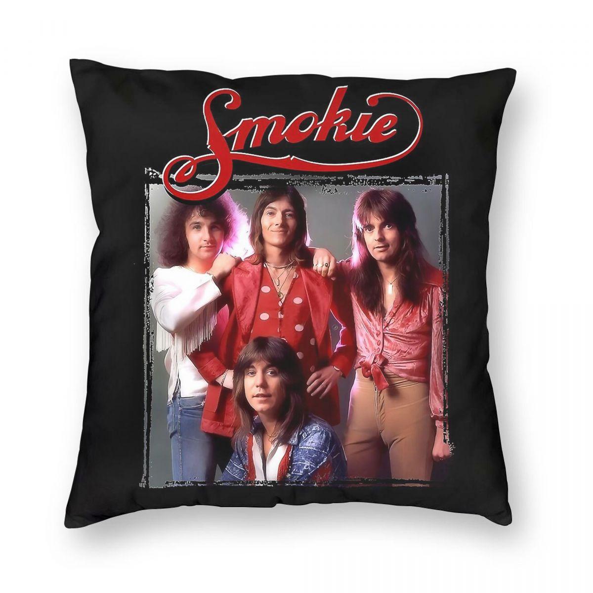 Smokie Band Pillowcase Polyester Linen Velvet Pattern Zip Decor Throw Pillow Case Home Cushion Cover 30x30cm