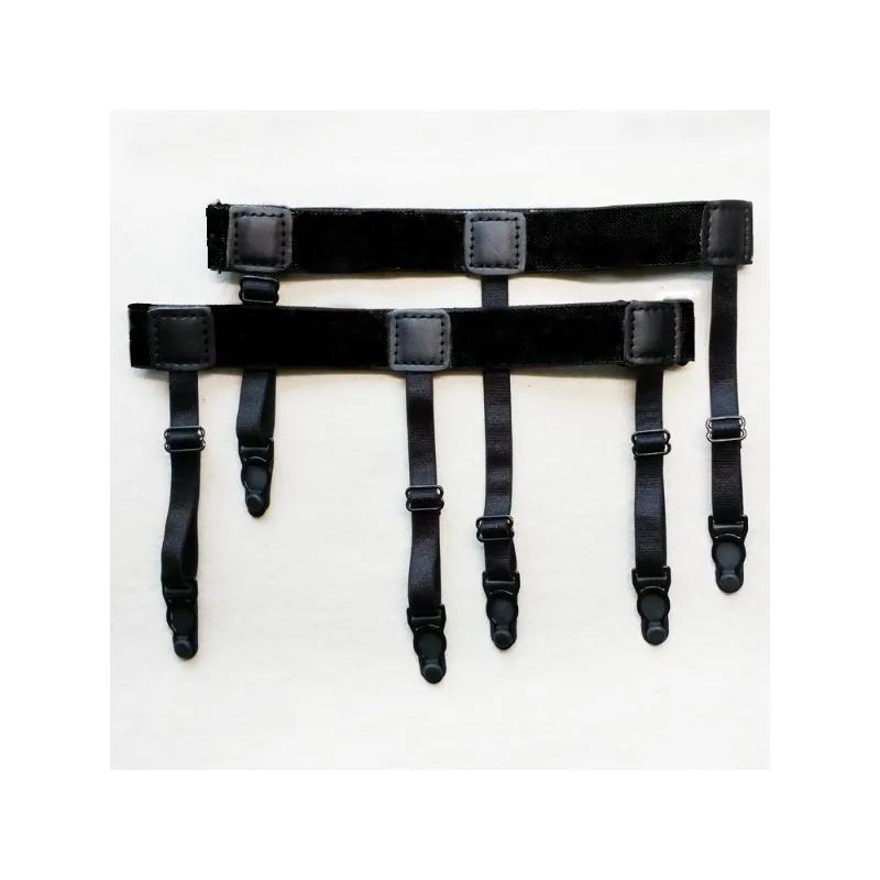 2Pcs Men Shirt Stays Belt Non-slip Locking Clips Keep Shirt Tucked Leg Thigh Suspender Garters Strap Adjustable Locking Clamps