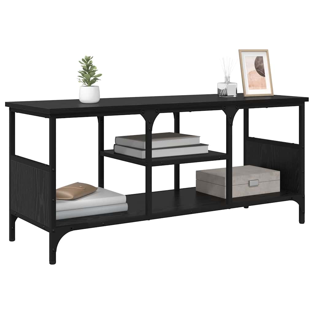 TV Stand in Black Oak Look 100 x 35 x 45 cm