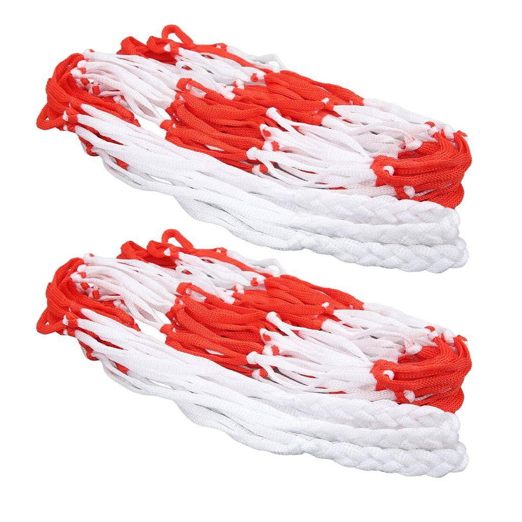 2PCS Large Sports Ball Bag Nylon Ventilate Red and White Basketball Net Bag for Holding Basketball Volleyball Baseball