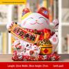 Ceramic Waving Fortune Cat Figurine for Home or Shop Decor