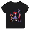 High-quality Casual Cotton T-shirts Boys Girls Cute Short-sleeved New Digital Circus Print T-shirts for Girls, Children's Tops