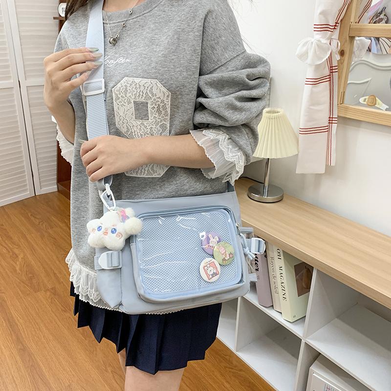Nuova Borsa a Tracolla Ulzzang Dolce e Carina da Ragazza Harajuku Borsa a Tracolla Uniforme JK da Donna Borsa a Tracolla Y2K Borsa a Messaggero Stile Preppy
