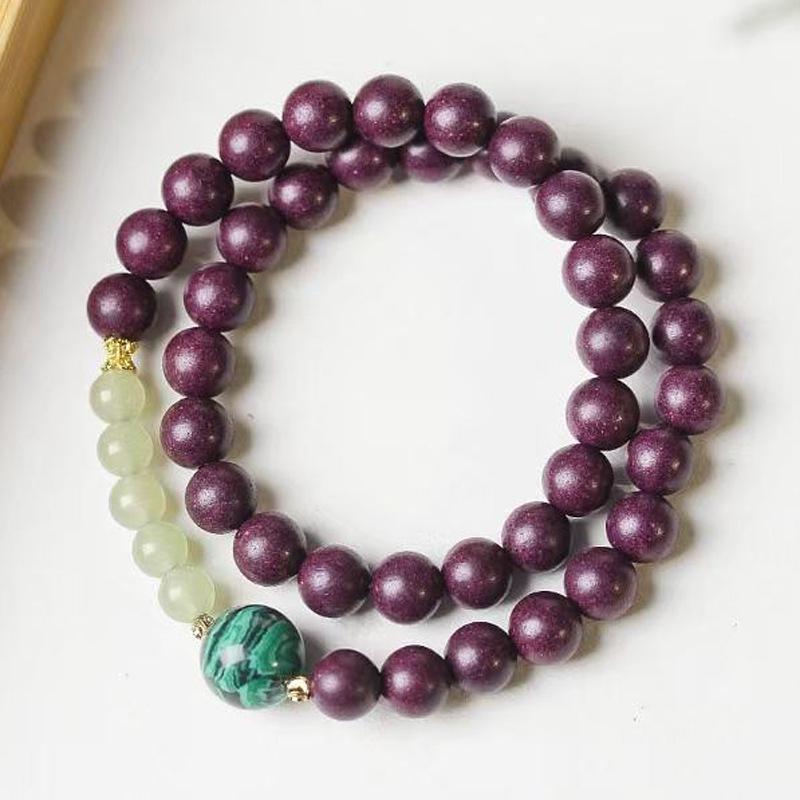 Purple Qi East Herbal Buddhist Beads Bracelet - Ancient He Xiang Zhu, Unisex