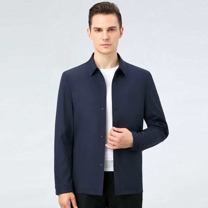 Quality Spring New Style Men's Young and Middle-aged Jacket Men's Casual Buttoned Jacket Jacket Lapel Short Casual Top
