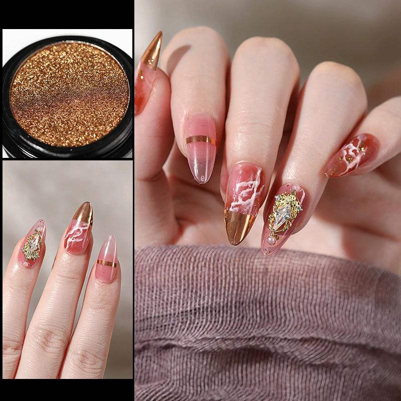 Aurora Pearl Silver Nails Glitter Dust Chrome Moonlight Silver Rubbing On Powder Shell Mirror Pigment Nail Art Supplies Decorati