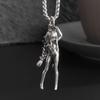 Vintage Punk Biker Girls Pendant Fashion Necklace for Men Women Motorcycle Riding Statement Jewelry Gifts