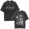 Neues Anime JoJo Bizarre Adventure Vintage Gewaschenes T-Shirt Diavolo Doppio Manga T-Shirts Herren Damen Baumwolle Übergroße T-Shirts
