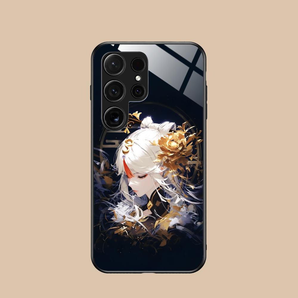 Game GI Ningguang Glass Mobile Phone Case for Samsung Galaxy S26 S25 S24 S23 S22 S21 S20 Note20 Plus FE Ultra Colorful Cover